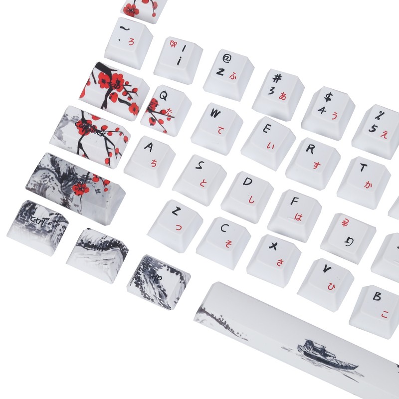 Keycaps PBT 5Sided Sublimation 71 Keys Keyboard Caps for Mechanical