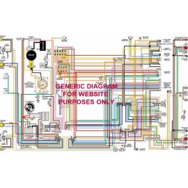 1965 65 Plymouth Belvedere & Satellite Color Laminated Wiring Diagram 11" X 17"