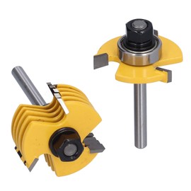 Walfront 2Pcs Slot Cutter Router Bit 1/4in Shank 3 Wing Adjustable 6 Different Cutting Width 1/16", 3/32", 1/8", 5/32", 3/16" 1/2in Depth, Milling Cutter