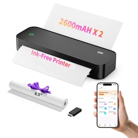 wbk® Portable Printers Wireless for Travel, Portable-Inkless-Small-Printer Support 8.5" X 11" US Letter&Legal,A4&A5 Thermal Paper,Thermal-Bluetooth-Wireless-Printer,Compatible with Android,iOS&Laptop