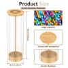 Acrylic Straw Dispenser with Bamboo Lid 25cm Clear Straw Holder