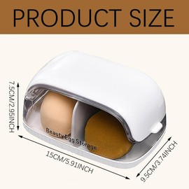 Kaxich Makeup Sponge Holder Beauty Blender Sponge Holder Organizer with Lid, Transparent Makeup Brush Holder Makeup Sponge Wet and Dry Storage Box for Vanity and Travel