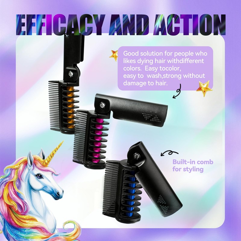 BEUKING Temporary Color Hair Dyeing Comb, Disposable Folding Hair Dye