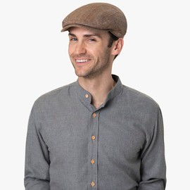 Stetson Pascoli Driver Flat Cap Men's – Blue Hat Made of 100% Silk – Cap with UV Protection Factor 40 – Summer Hat Made in the EU – Spring/Summer, blue