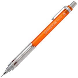 Pentel Arts GraphGear 300 Mechanical Pencil, (0.3mm) Extra-fine line, Orange Barrel, w/small block eraser + 1 lead tube