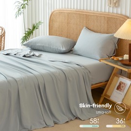 COTTEBED King Size Sheet Set - Comfy Breathable & Cooling Washed Polycotton Bedding Sheets - Hotel Luxury All Season Use Bed Sets - Extra Soft - 16-Inch Deep Pockets - Easy Fit - 4 Piece Set - Grey