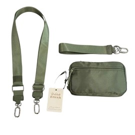 Gold Blush DualMode 2 in 1 Wallet – Nylon Wristlet & Crossbody Bag for Women, Fits Most Smartphones, Stylish & Versatile wallets purse:_Solid Olive Green