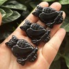 Bacatgem Natural Black Obsidian Owl Figurines Crystals and Healing Stones,Haped