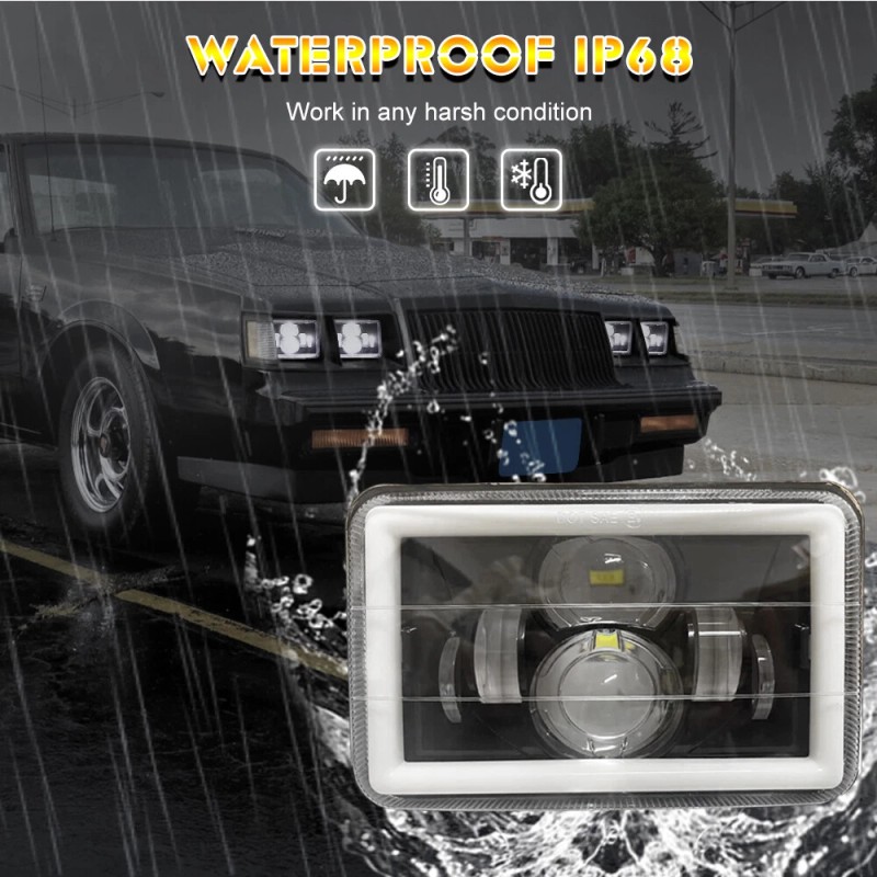 uspart- 4pcs Fit Chevy C10 Pickup Truck 1980-1986 4x6"in LED