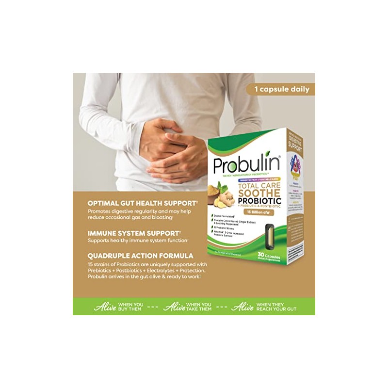 Probulin Total Care Soothe Probiotic, Supplement for Digestive Support, 30
