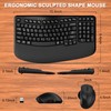Wireless Keyboard and Mouse Combo, 2.4G Wave Keys Ergonomic Keyboard