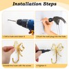 EIPTLOS Large Golden Bow Wall Hook - 2PCS Heavy Duty