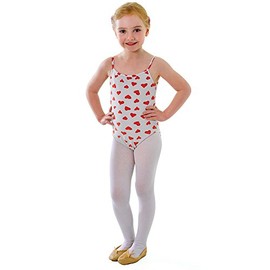White Girls Tights (Medium, 7-10) Pack of 1 - Stylish Design, Perfect for Dance, Gymnastics, Everyday Wear, & More