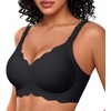 OEAK Womens Seamless Scalloped Bras No Underwire Push Up Full
