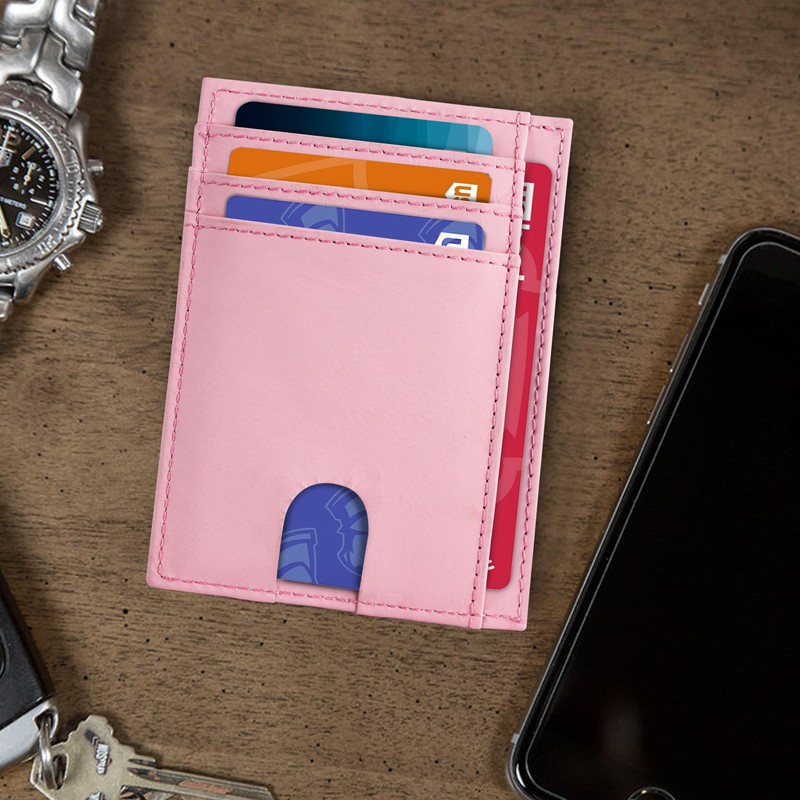 AMEHA Minimalist Slim Wallet for Men Front Pocket Genuine Leather