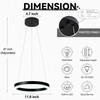 Mccokaige 12" Black Led Ring Chandelier Ring Modern Led Chandelier