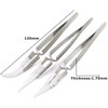 3-Piece Ceramic Tip Precision Soldering Tweezers Set, Anti-Static Straight and