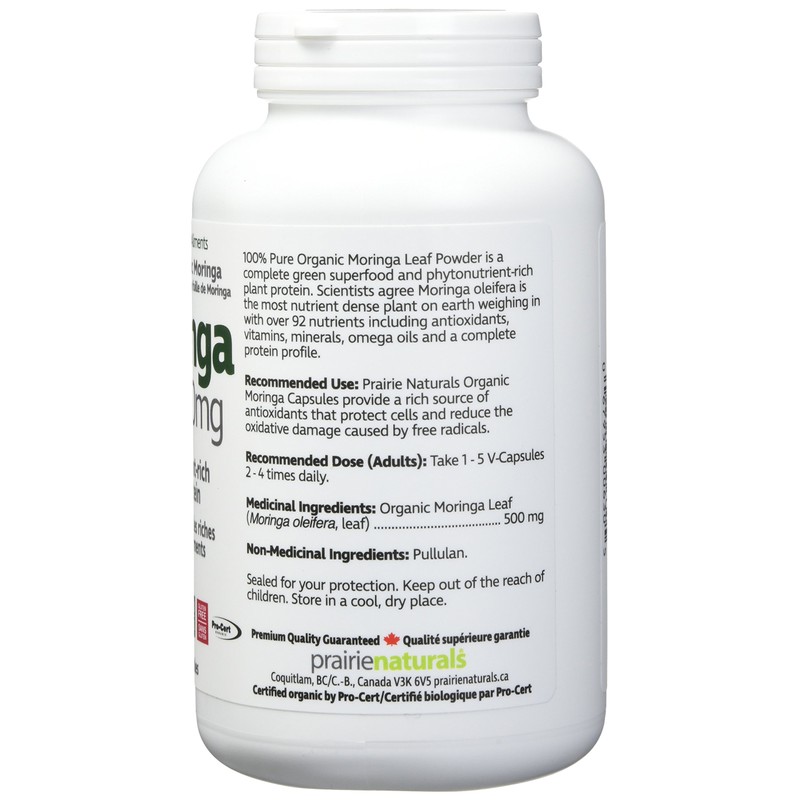 Prairie Naturals Organic moringa leaf vcaps 180 Count