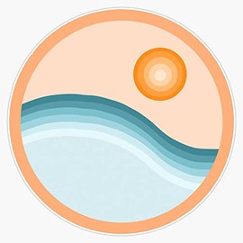 Wave Tangerine Sticker Bumper Sticker Vinyl Decal 5"