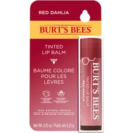 Burt's Bees Tinted Lip Balm Red Dahlia, 100% Natural Origin - 1 Tube