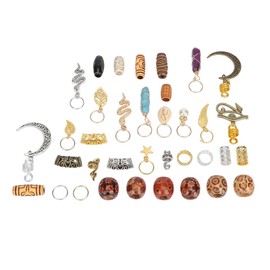 Saluaqui Anillos para el Pelo, Anillos para Trenzas, Anillos Vintage para Rastas, Diseño Hueco, Clip para el Pelo con Joyería de Aire para Accesorios de Trenzas, Excelente para