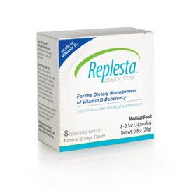 Replesta 50,000 IU Vitamin D3 Cholecalciferol, for Vitamin D Deficiency, Once-Weekly Chewable Wafer, Non-GMO, Natural Orange Flavor, 8 Count (Pack of 1)