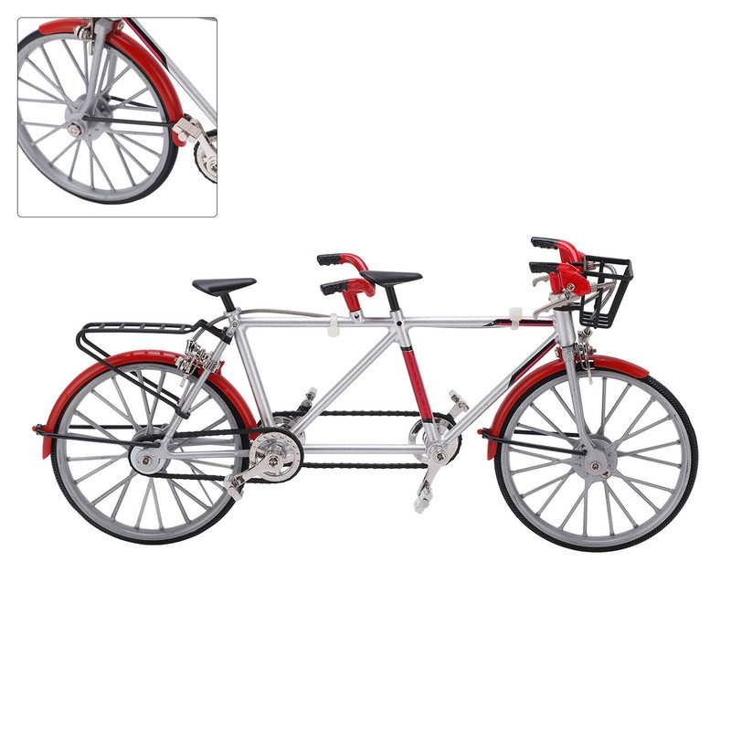 Tandem Mini Bicycle Model High Simulation Exquisite Details Alloy Bike