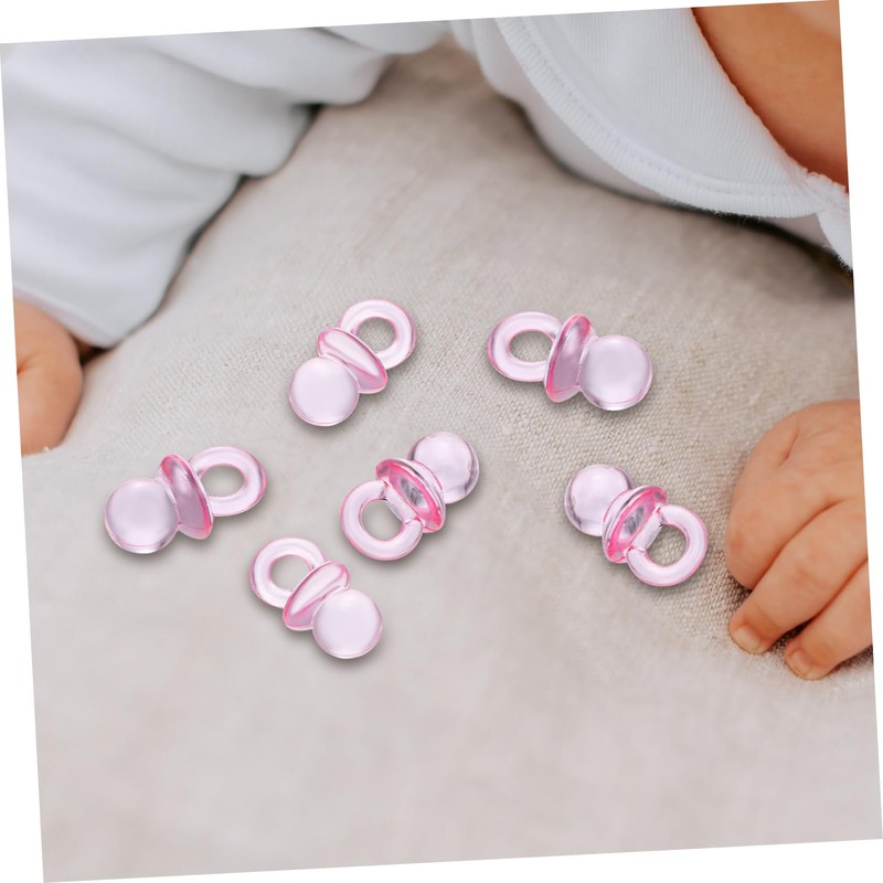 IWOWHERO 100Pcs Acrylic Pacifiers for Shower Decorations Pacifiers Reusable Shower