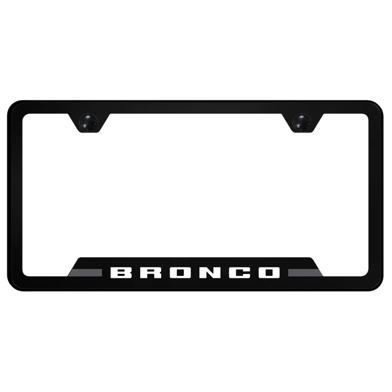 Ford Bronco Unbreakable Polycarbonate Universal License Plate Frame - Gray