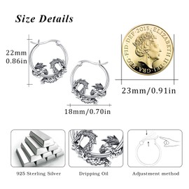 Animal Earrings Women's 925 Sterling Silver Fox / Rabbit / Koala / Pig Hoop Earrings Huggie Small Hoop Earrings Animal Jewellery Mother's Day Gift for Women Girls Children, Silver, Cubic Zirconia