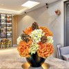 Fall Hydrangea Bouquet – 5 Stems, Orange Hydrangea Arrangement with