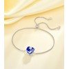 YL Rose Heart Bracelet 925 Sterling Silver Birthstone 5A Cubic
