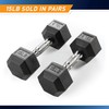 MARCY Rubber Hex Dumbbell Sold in Pair - 15lbs