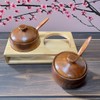 Generic Yaokingdom 2-Piece Wooden Seasoning Jar Set with Lid and