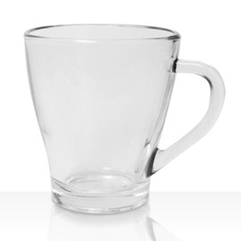 Vikko 9 Ounce Glass Coffee Mugs | Thick and Durable – For Coffee, Tea, Cider, etc. – Great for Layered Drinks – Microwave and Dishwasher Safe – Set of 6 Clear Glass Mugs – 3.4” Diameter x 3.8” Tall