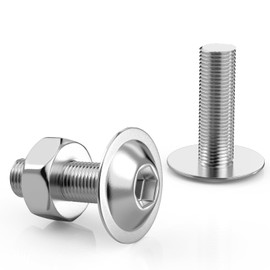 Pack of 40 Rounded Head Screws M6 x 20 mm Screws Stainless Steel Hexagon Socket with Nuts and Flange M6 Flat Head Screws Stainless Steel Screws A2 V2A ISO 7380 Thread Screws Round Head Screws Full