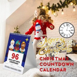 100 Day Christmas Countdown Calendar 2024,Christmas Countdown Calendar, Desktop Advent Calendar for Home Office Room Decor, Xmas Count Down Calendar