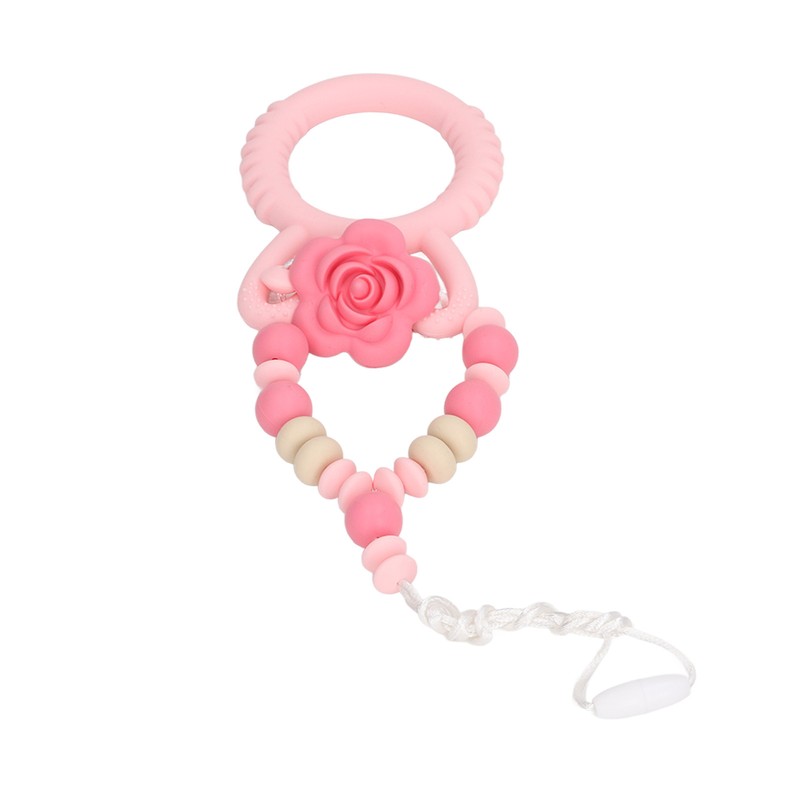 Teething Necklace Gum Massage Silicone Baby Teether Cute Bright Color