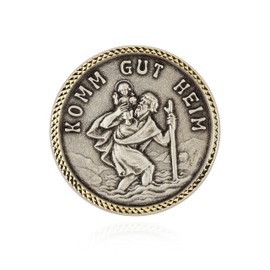 NKlaus 11421 Magnetic Car Plaque 3D Christopher Komm gut Heim 3 cm Patron Saint Diamond Cut