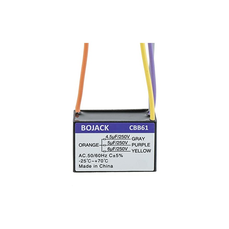 BOJACK CBB61 4.5uF+5uF+6uF 250V AC Ceiling Fan Starting Capacitor for