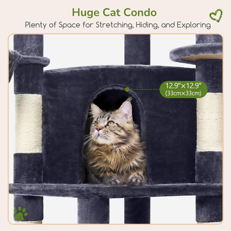 Globlazer C51 Corner Cat Tree Condo for Indoor Cats, 51in