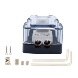 Gorise 2-Wege-Stromverteilungsblock, 4 AWG Gauge In, 8 Gauge Out, Car-Audio-Stereo-Verstärker-Verteilungsanschlussblock für Audio-Splitter