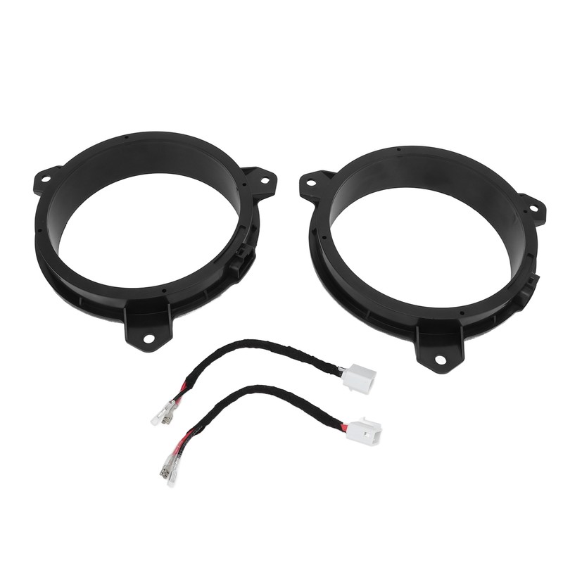 1 Pair 6.5in Door Speaker Spacer Wire Harness Kit Black