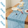 Leetaltree 4 Pack Blue Cheese Cloth Table Runner, 35x120 Inch
