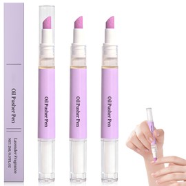 3PCS 2-in-1 Cuticle Oil Pusher Pen, Ceramic Cuticle Pusher & Oil Pen, Nail Care Tool for Dry Damaged Nails Hangnails Moisturiz Polish Brighten
