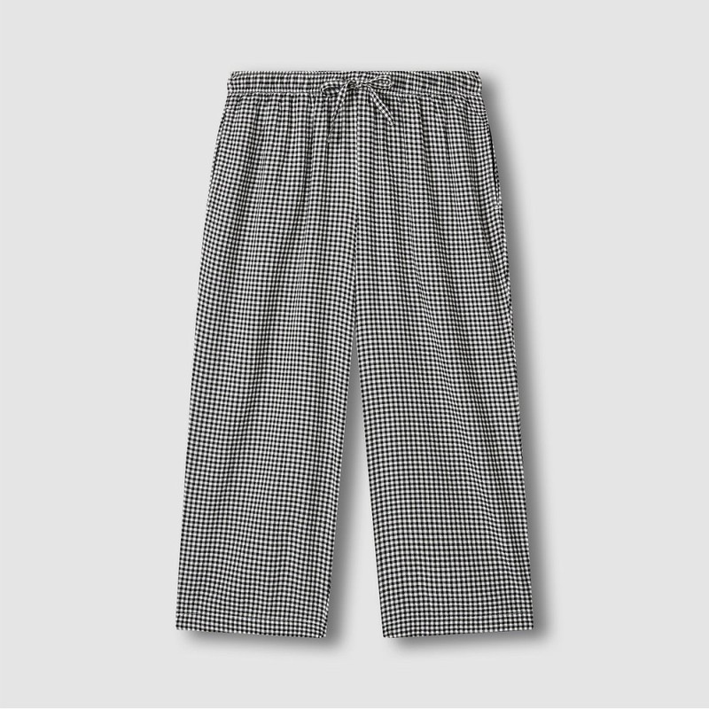 JAJU [JAJU] Women's Rayon Cotton Seersucker 7/8 Pajama Pants (Choose