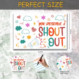 WKGDQSSS 50 Fun Shout Out Cards for Students Teachers Employees, Office Staff, Appreciation and Recognition Reward Cards for School or Work Bulletin Board