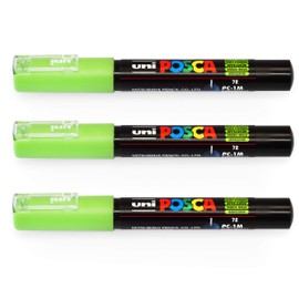 Posca Uni PC-1M Paint Marker Art Pens - 0.7mm - Apple Green - Pack of 3