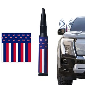 FUTAIHE Car Truck Bullet Antenna Mast with American Flag for Dodge Ram & Ford F150 F250 F350 F450 Super Duty Raptor Bronco Trucks, AM/FM Radio Antenna Replacement (M4&M5 Thread) (Blue)