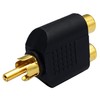 AAOTOKK RCA Y Splitter Adapter,Gold-Plated1RCA Male to 2 RCA Female